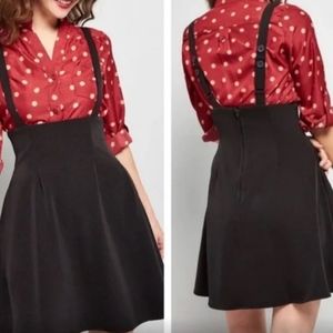 Red Skirt with Suspenders